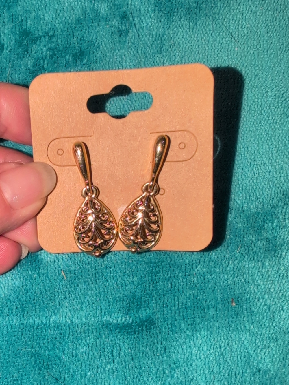 Elegant Pierced Gold-Tone Filigree Drop Earrings